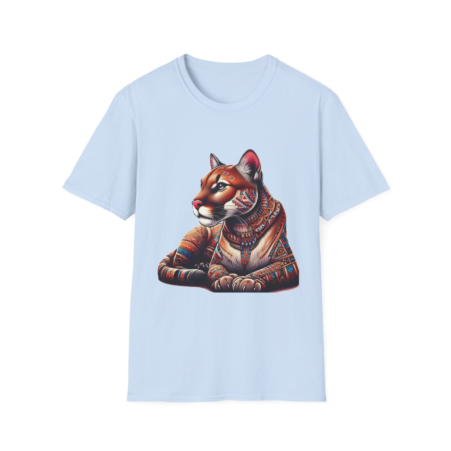 Cougar-1. Native American Inspired / Unisex Graphic Tee Shirt - Global Warming Warrior Wear, "S.P.C." A Social Purpose Corporation  