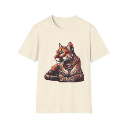 Cougar-1. Native American Inspired / Unisex Graphic Tee Shirt - Global Warming Warrior Wear, "S.P.C." A Social Purpose Corporation  