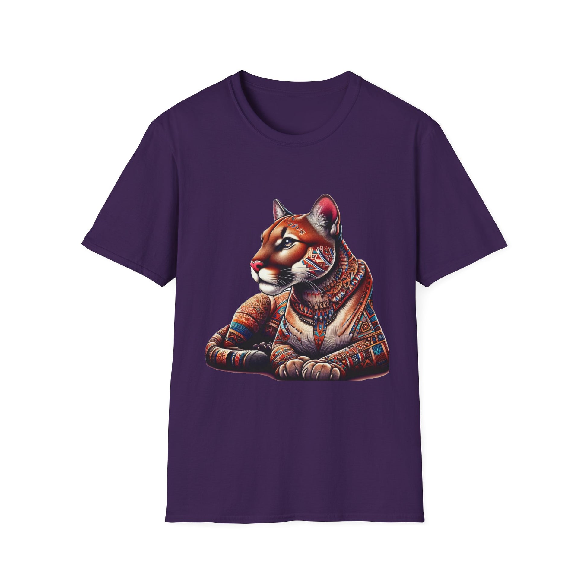 Cougar-1. Native American Inspired / Unisex Graphic Tee Shirt - Global Warming Warrior Wear, "S.P.C." A Social Purpose Corporation  