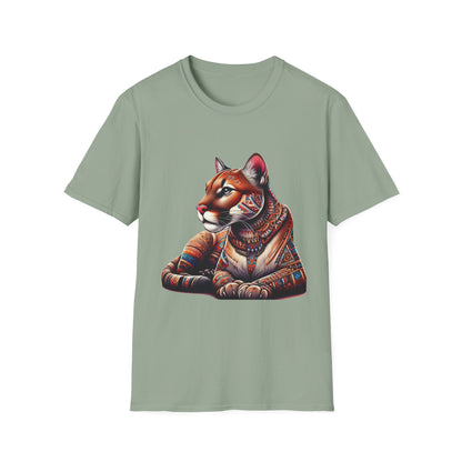 Cougar-1. Native American Inspired / Unisex Graphic Tee Shirt - Global Warming Warrior Wear, "S.P.C." A Social Purpose Corporation  