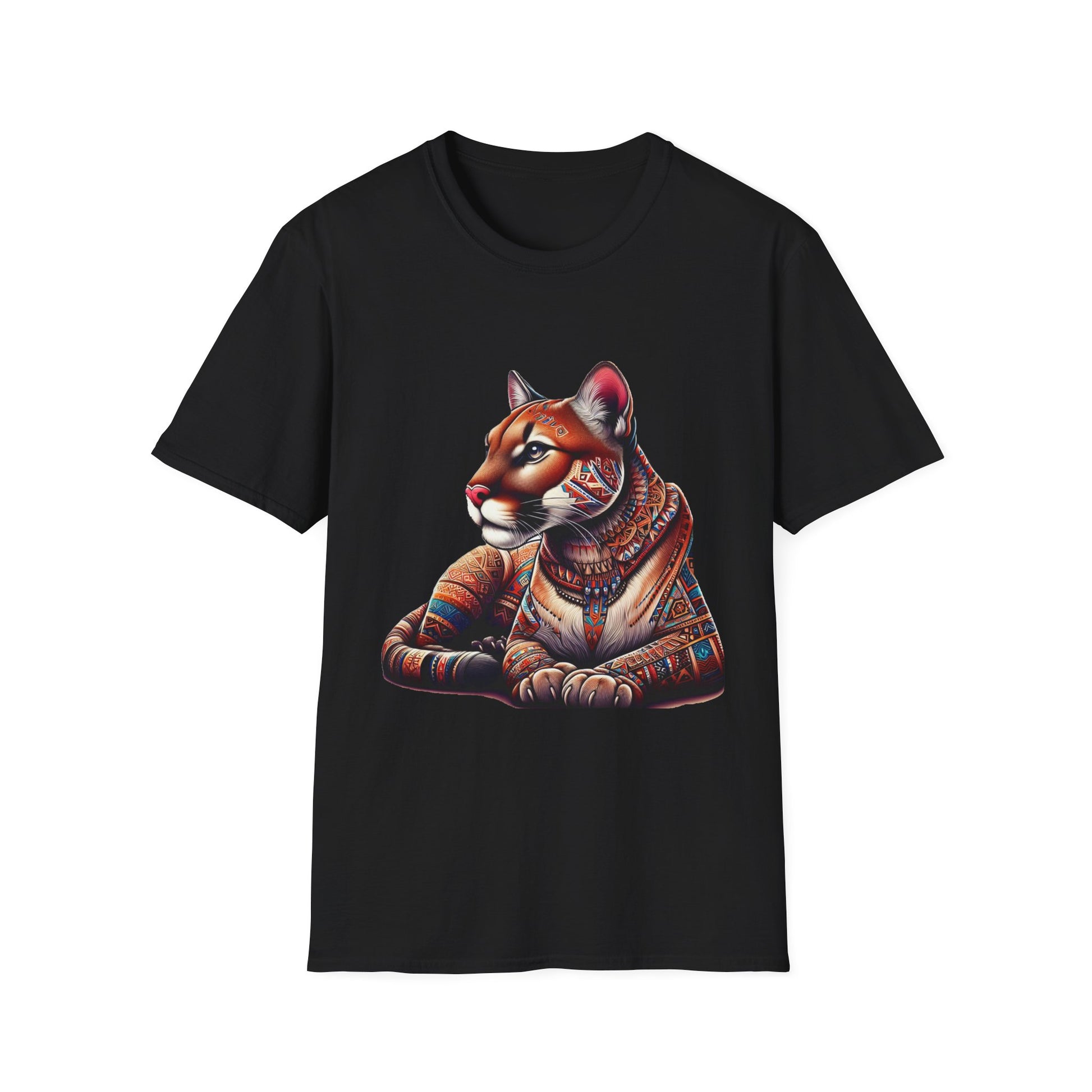 Cougar-1. Native American Inspired / Unisex Graphic Tee Shirt - Global Warming Warrior Wear, "S.P.C." A Social Purpose Corporation  