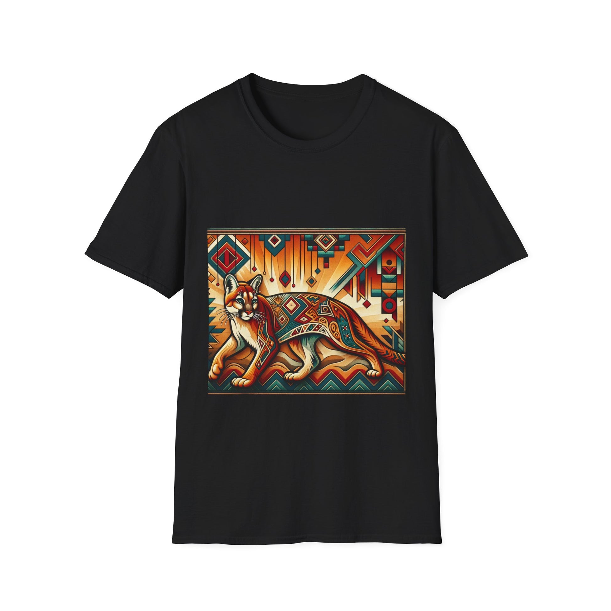 Cougar-4. Native American Inspired / Unisex Graphic Tee Shirt - Global Warming Warrior Wear, "S.P.C." A Social Purpose Corporation  