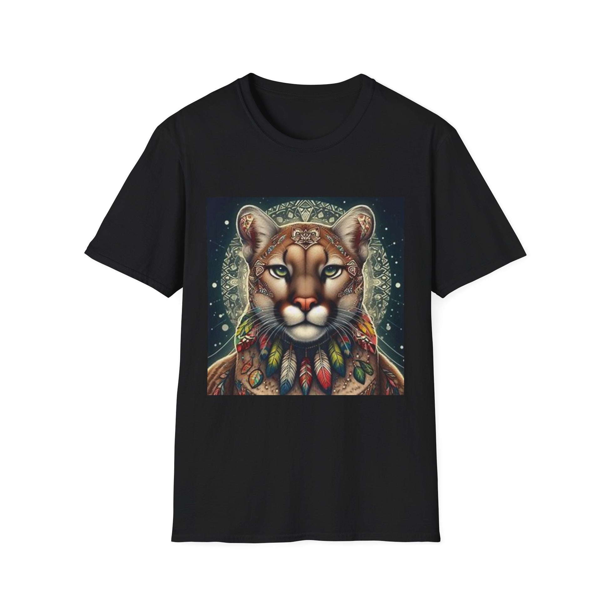 Cougar-2B. Native American Inspired / Unisex Graphic Tee Shirt - Global Warming Warrior Wear, "S.P.C." A Social Purpose Corporation  