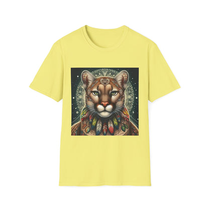 Cougar-2B. Native American Inspired / Unisex Graphic Tee Shirt - Global Warming Warrior Wear, "S.P.C." A Social Purpose Corporation  