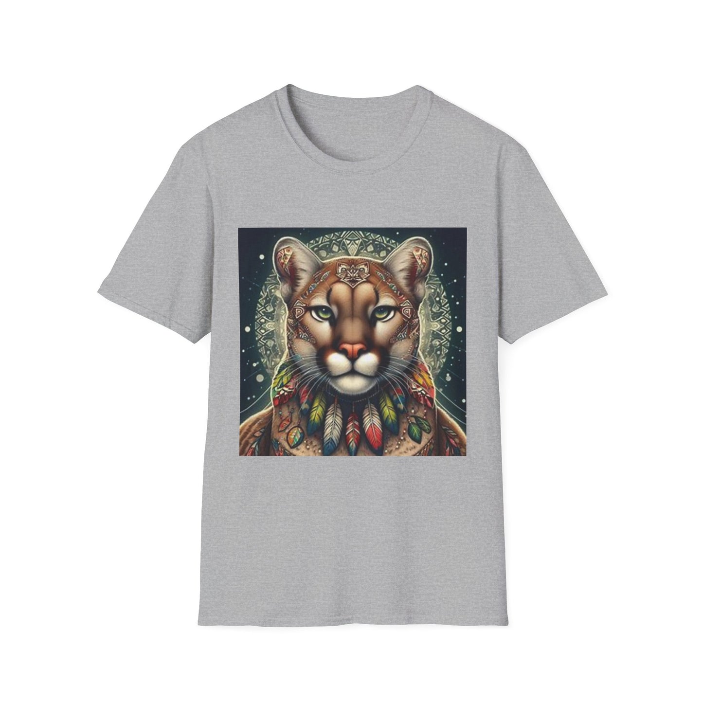 Cougar-2B. Native American Inspired / Unisex Graphic Tee Shirt - Global Warming Warrior Wear, "S.P.C." A Social Purpose Corporation  