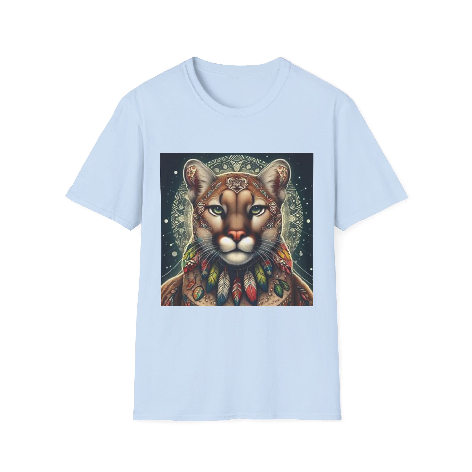 Cougar-2B. Native American Inspired / Unisex Graphic Tee Shirt - Global Warming Warrior Wear, "S.P.C." A Social Purpose Corporation  