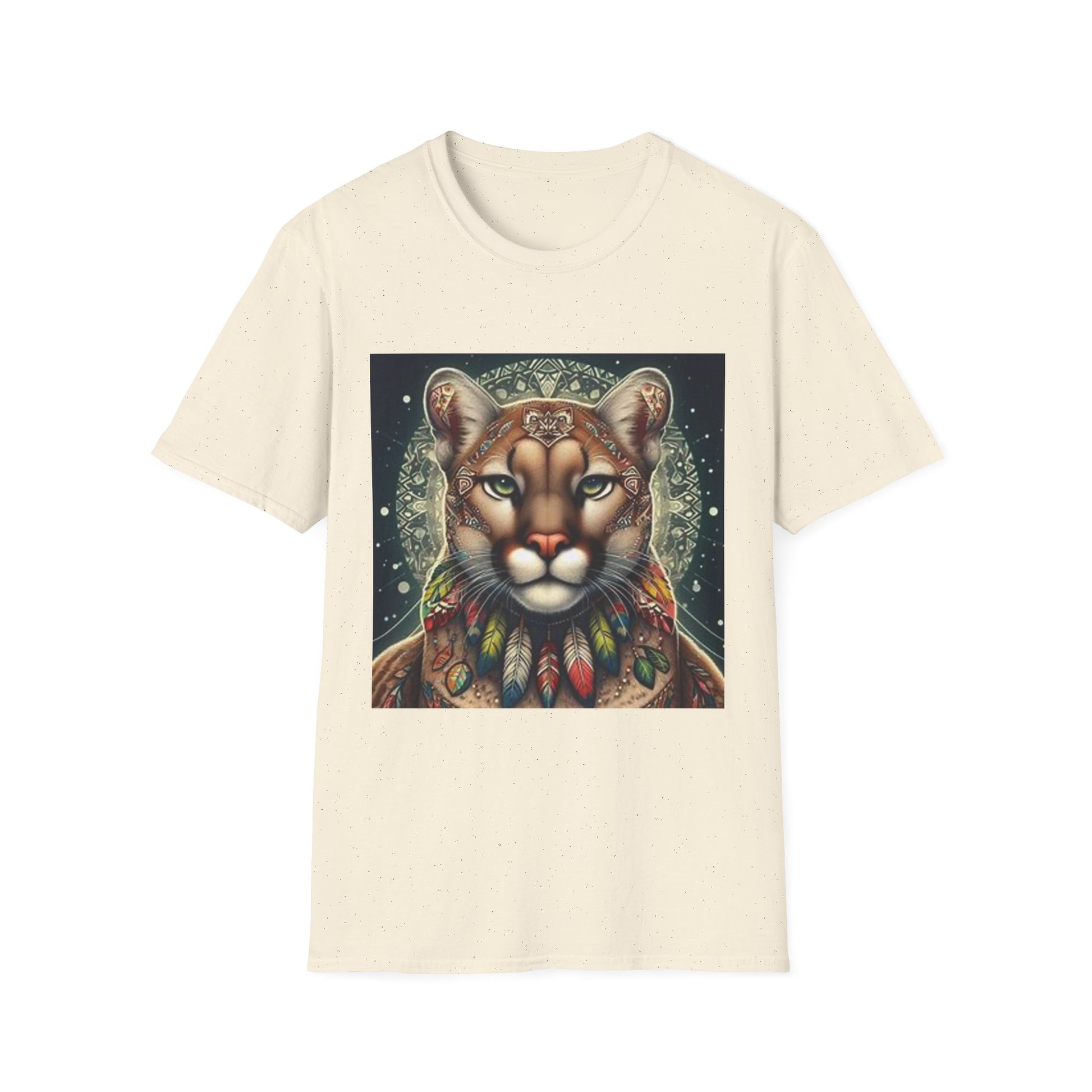 Cougar-2B. Native American Inspired / Unisex Graphic Tee Shirt - Global Warming Warrior Wear, "S.P.C." A Social Purpose Corporation  