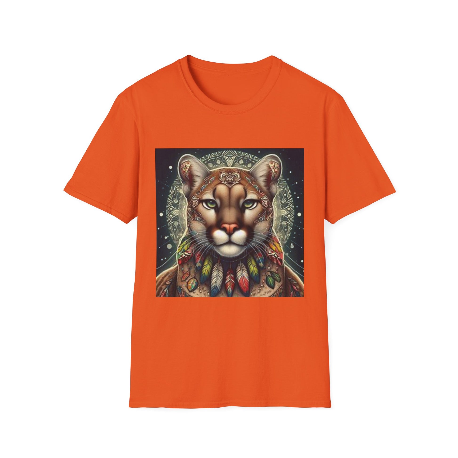 Cougar-2B. Native American Inspired / Unisex Graphic Tee Shirt - Global Warming Warrior Wear, "S.P.C." A Social Purpose Corporation  