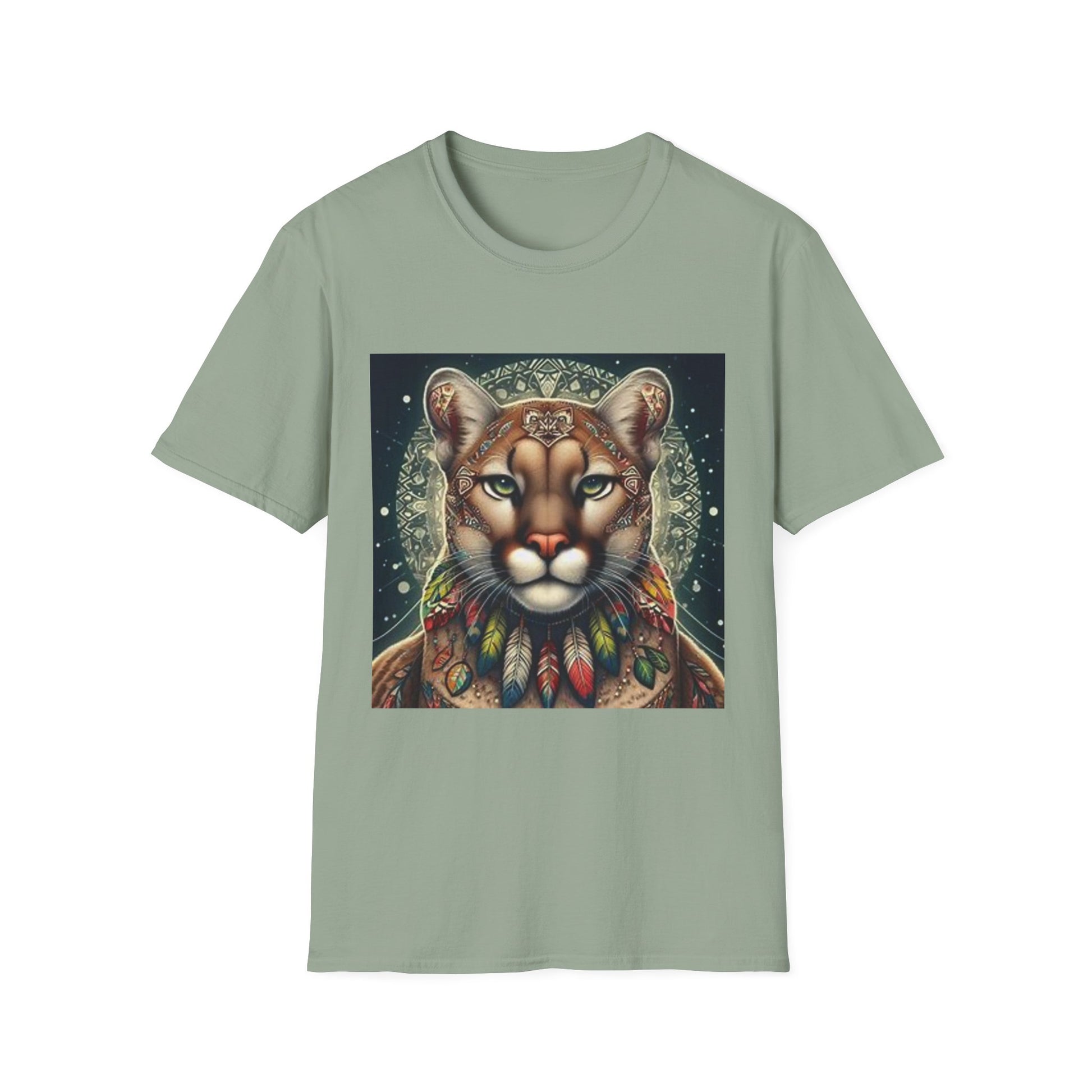 Cougar-2B. Native American Inspired / Unisex Graphic Tee Shirt - Global Warming Warrior Wear, "S.P.C." A Social Purpose Corporation  