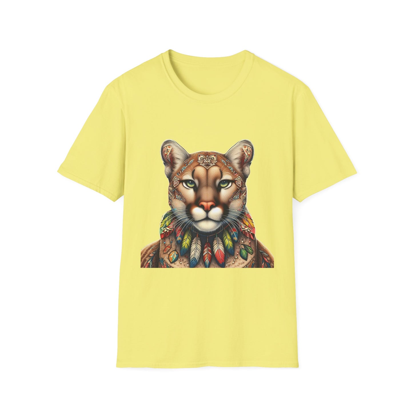 Cougar-2A. Native American Inspired / Unisex Graphic Tee Shirt - Global Warming Warrior Wear, "S.P.C." A Social Purpose Corporation  