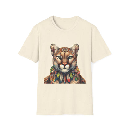 Cougar-2A. Native American Inspired / Unisex Graphic Tee Shirt - Global Warming Warrior Wear, "S.P.C." A Social Purpose Corporation  