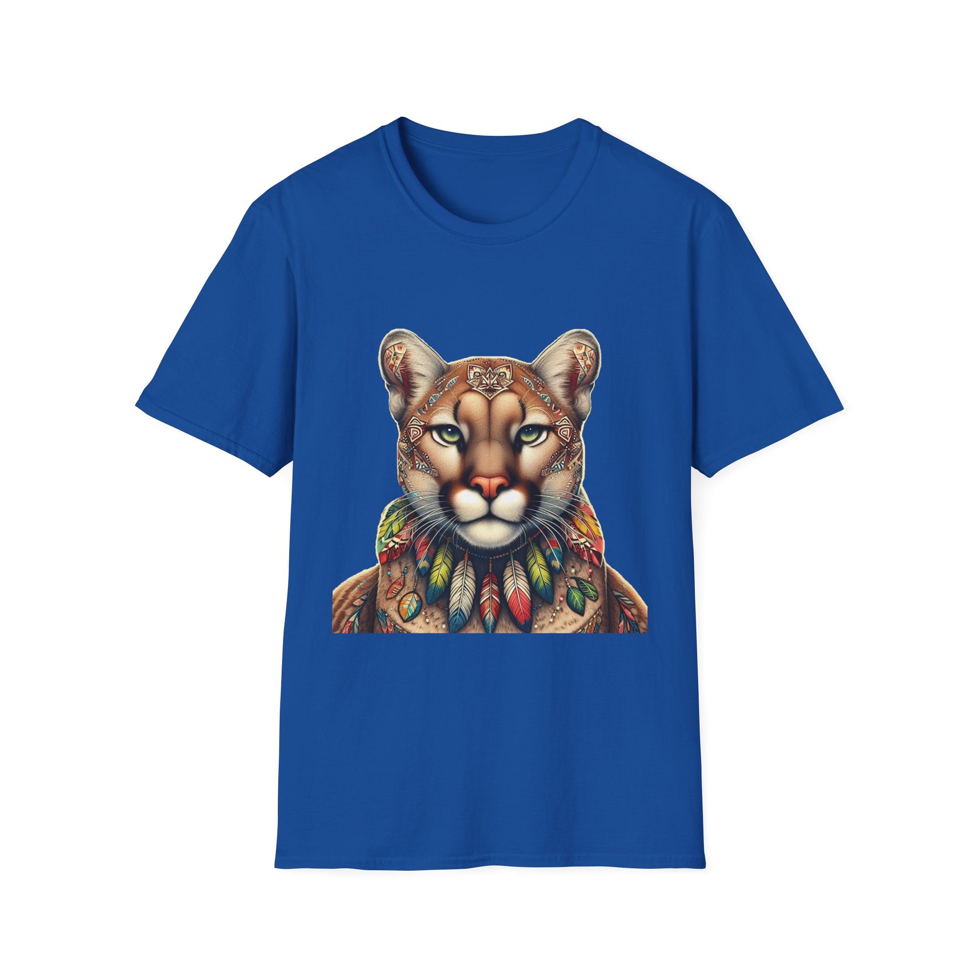 Cougar-2A. Native American Inspired / Unisex Graphic Tee Shirt - Global Warming Warrior Wear, "S.P.C." A Social Purpose Corporation  