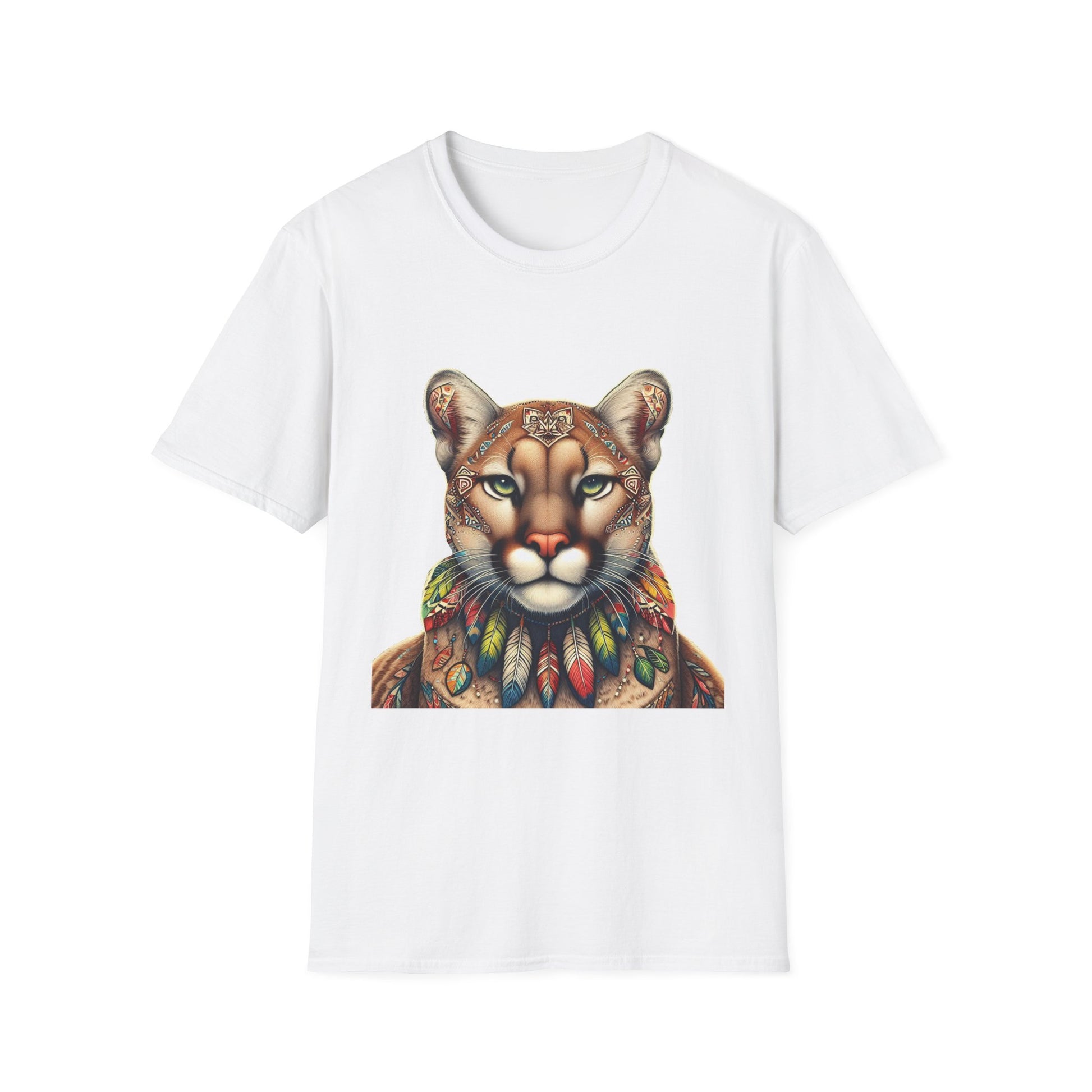 Cougar-2A. Native American Inspired / Unisex Graphic Tee Shirt - Global Warming Warrior Wear, "S.P.C." A Social Purpose Corporation  