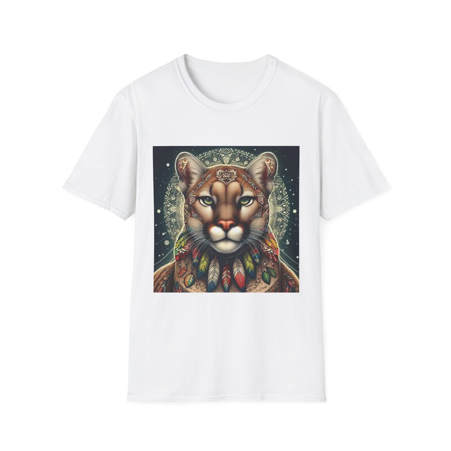 Cougar-2B. Native American Inspired / Unisex Graphic Tee Shirt - Global Warming Warrior Wear, "S.P.C." A Social Purpose Corporation  