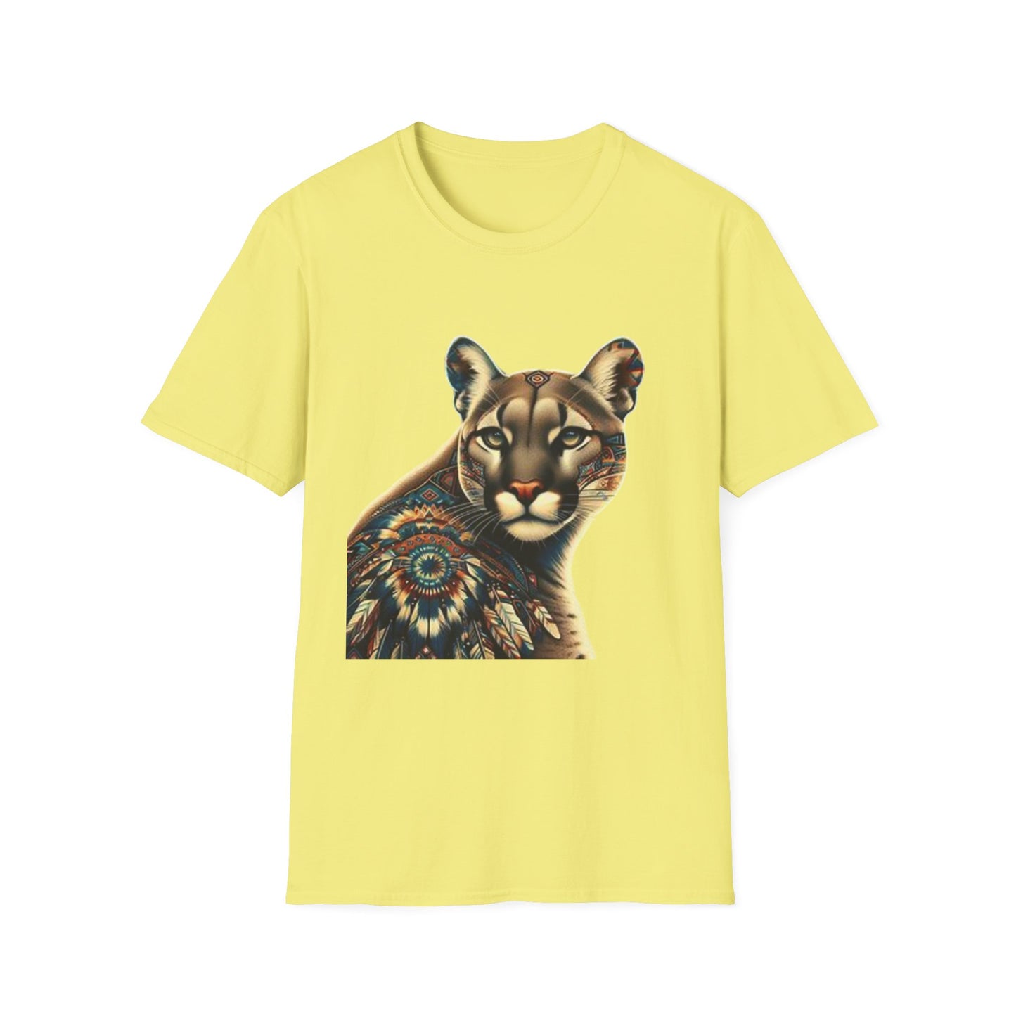 Cougar-3. Native American Inspired / Unisex Graphic Tee Shirt - Global Warming Warrior Wear, "S.P.C." A Social Purpose Corporation  