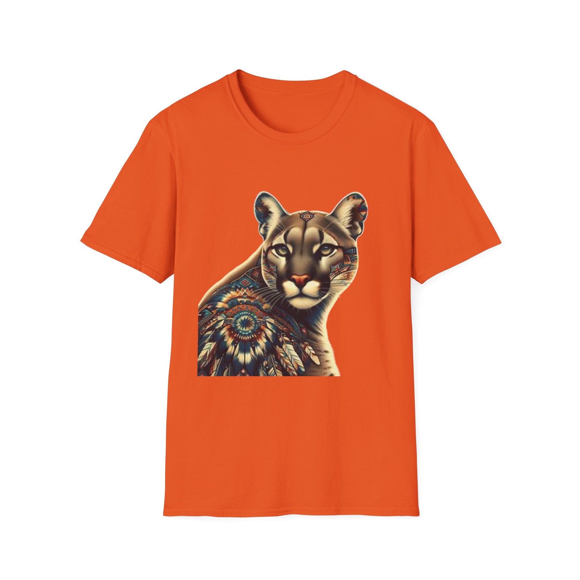 Cougar-3. Native American Inspired / Unisex Graphic Tee Shirt - Global Warming Warrior Wear, "S.P.C." A Social Purpose Corporation  