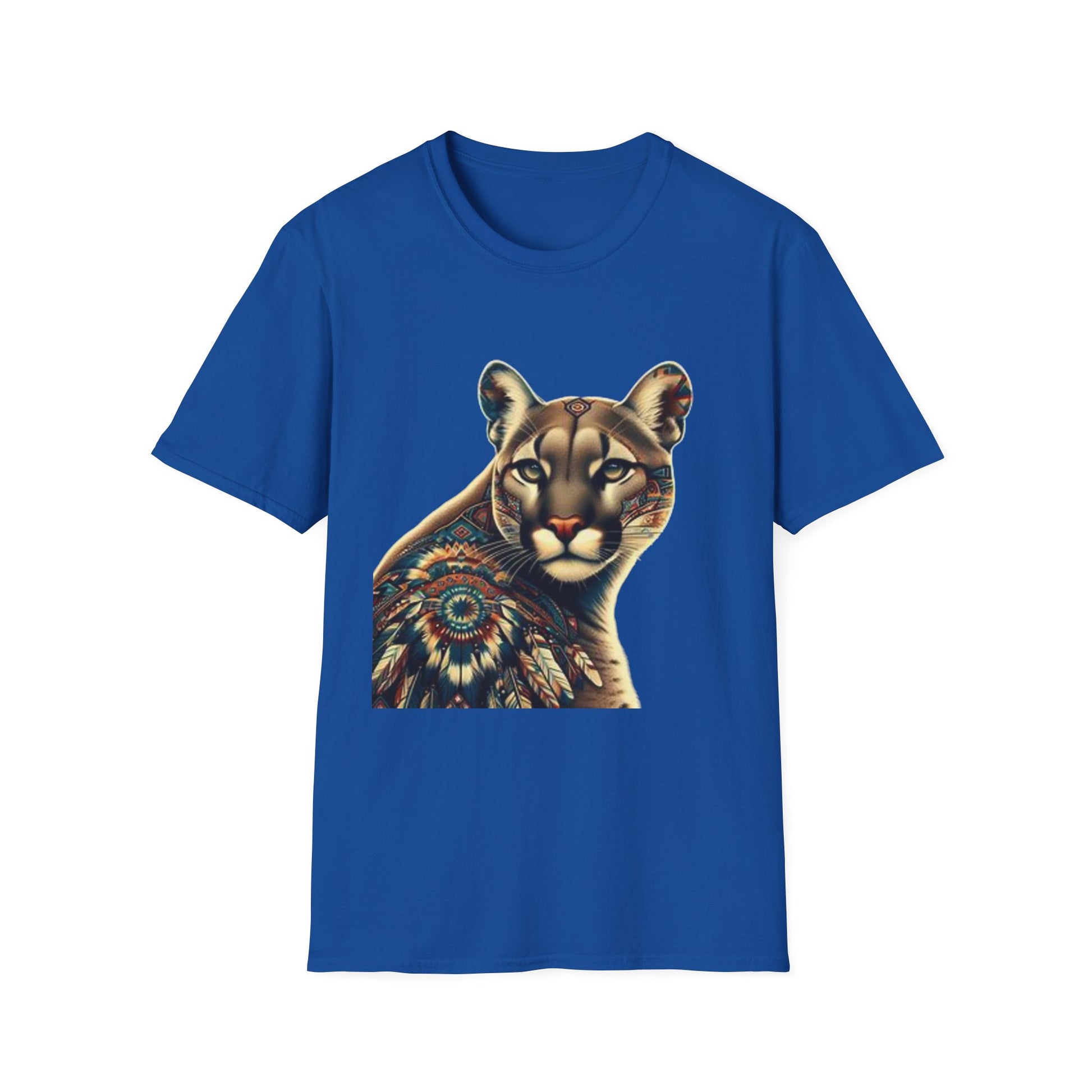 Cougar-3. Native American Inspired / Unisex Graphic Tee Shirt - Global Warming Warrior Wear, "S.P.C." A Social Purpose Corporation  