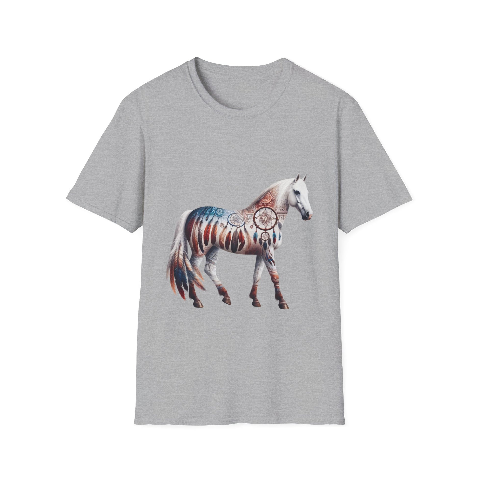 Horse-1. Native American Inspired / Unisex Graphic Tee Shirt - Global Warming Warrior Wear, "S.P.C." A Social Purpose Corporation  