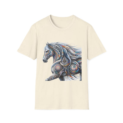 Horse-3. Native American Inspired / Unisex Graphic Tee Shirt - Global Warming Warrior Wear, "S.P.C." A Social Purpose Corporation  