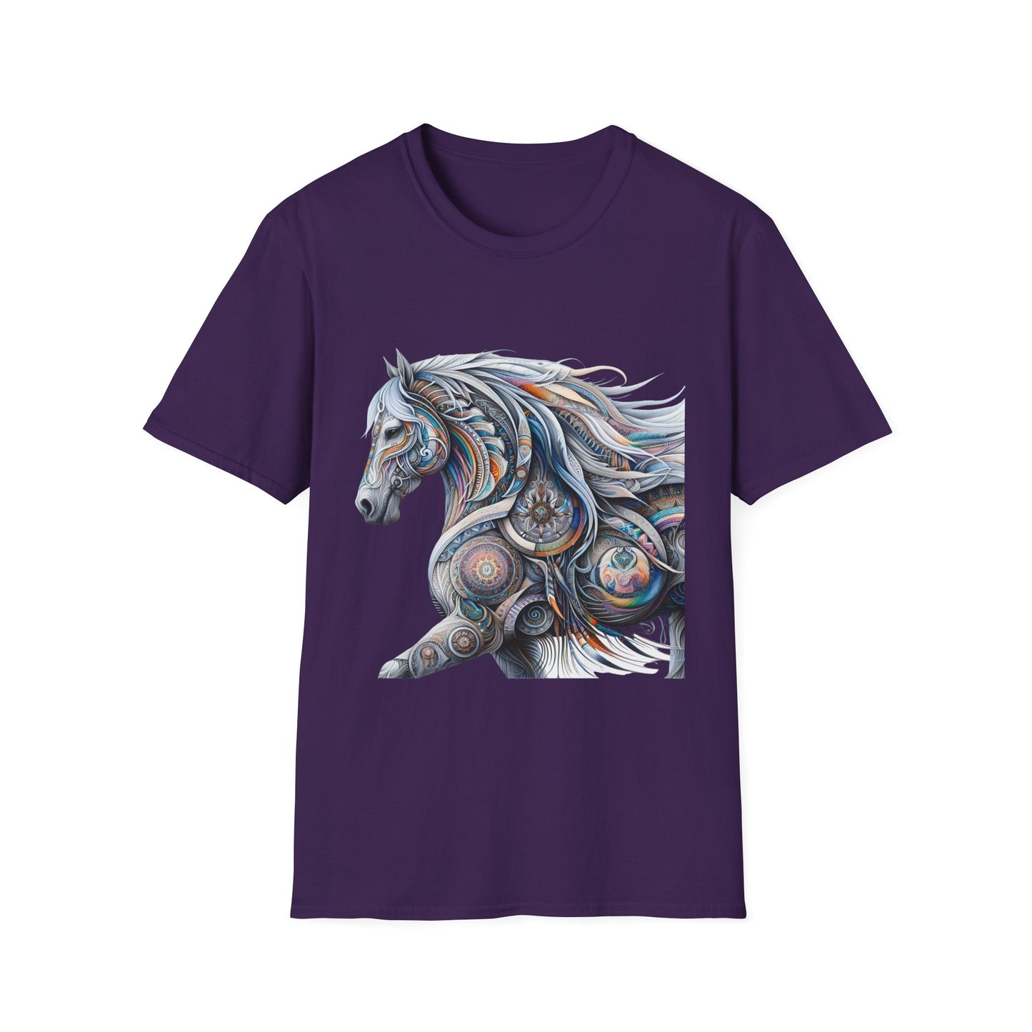 Horse-3. Native American Inspired / Unisex Graphic Tee Shirt - Global Warming Warrior Wear, "S.P.C." A Social Purpose Corporation  