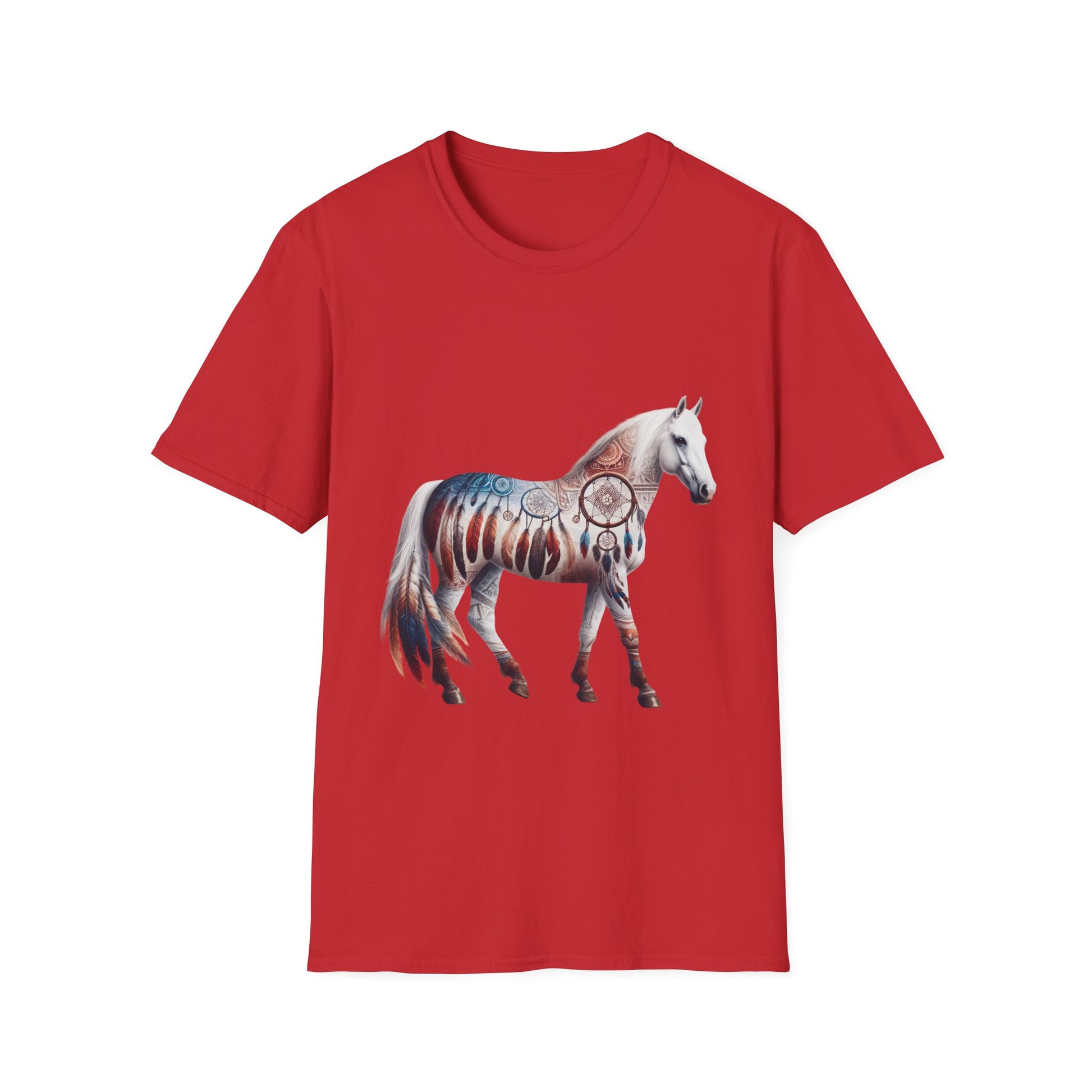 Horse-1. Native American Inspired / Unisex Graphic Tee Shirt - Global Warming Warrior Wear, "S.P.C." A Social Purpose Corporation  