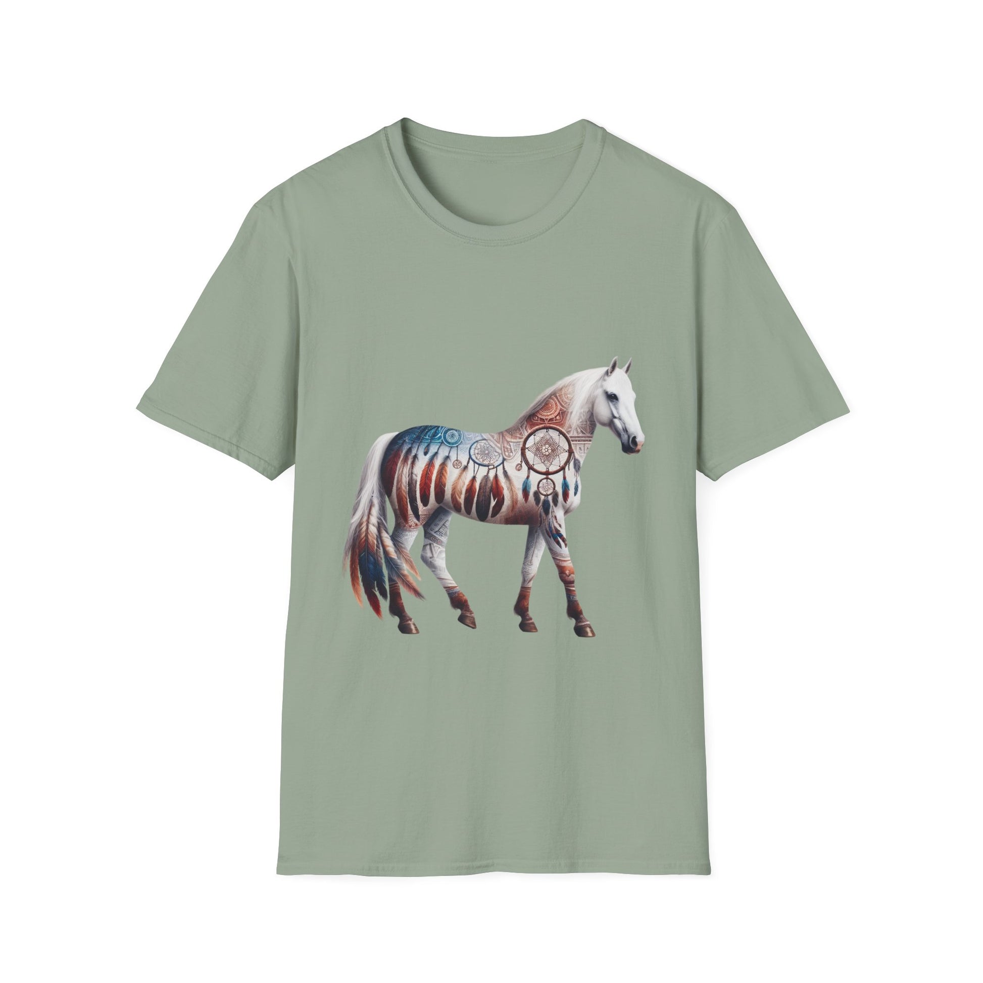 Horse-1. Native American Inspired / Unisex Graphic Tee Shirt - Global Warming Warrior Wear, "S.P.C." A Social Purpose Corporation  