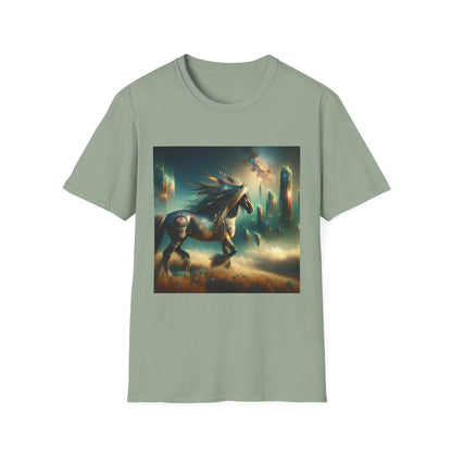 Horse-2B. Native American Inspired / Unisex Graphic Tee Shirt - Global Warming Warrior Wear, "S.P.C." A Social Purpose Corporation  