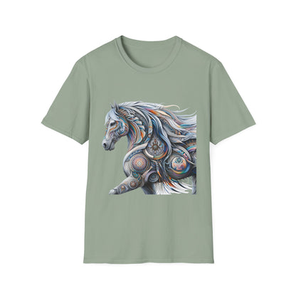 Horse-3. Native American Inspired / Unisex Graphic Tee Shirt - Global Warming Warrior Wear, "S.P.C." A Social Purpose Corporation  