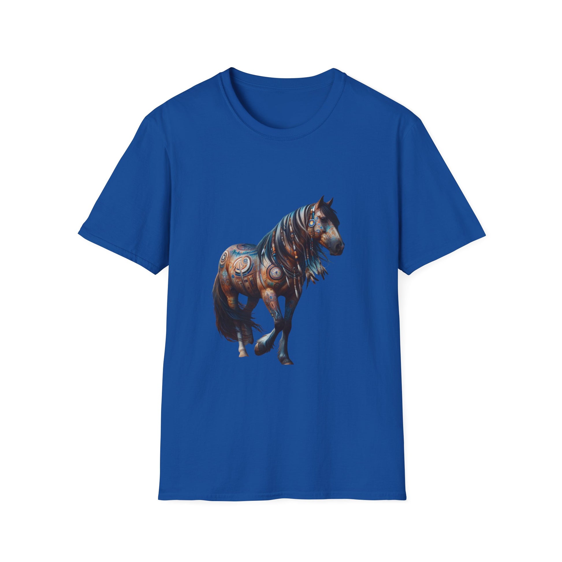 Horse-4A. Native American Inspired / Unisex Graphic Tee Shirt - Global Warming Warrior Wear, "S.P.C." A Social Purpose Corporation  