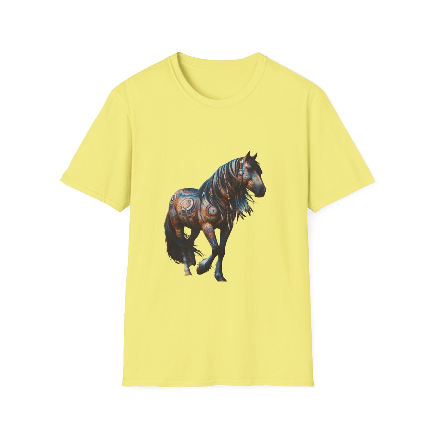 Horse-4A. Native American Inspired / Unisex Graphic Tee Shirt - Global Warming Warrior Wear, "S.P.C." A Social Purpose Corporation  