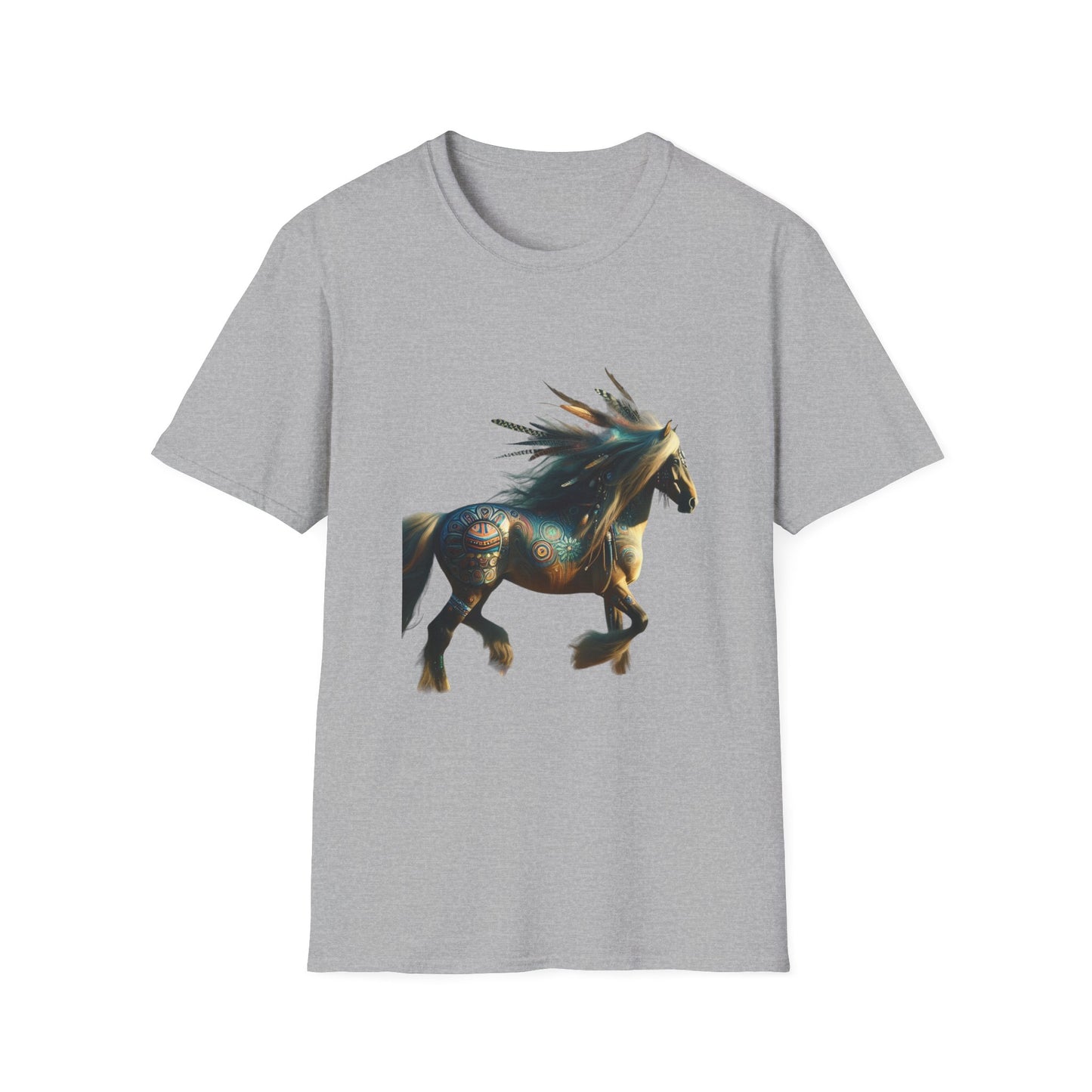 Horse-2A. - Native American Inspired / Unisex - Graphic Tee Shirt - Global Warming Warrior Wear, "S.P.C." A Social Purpose Corporation  