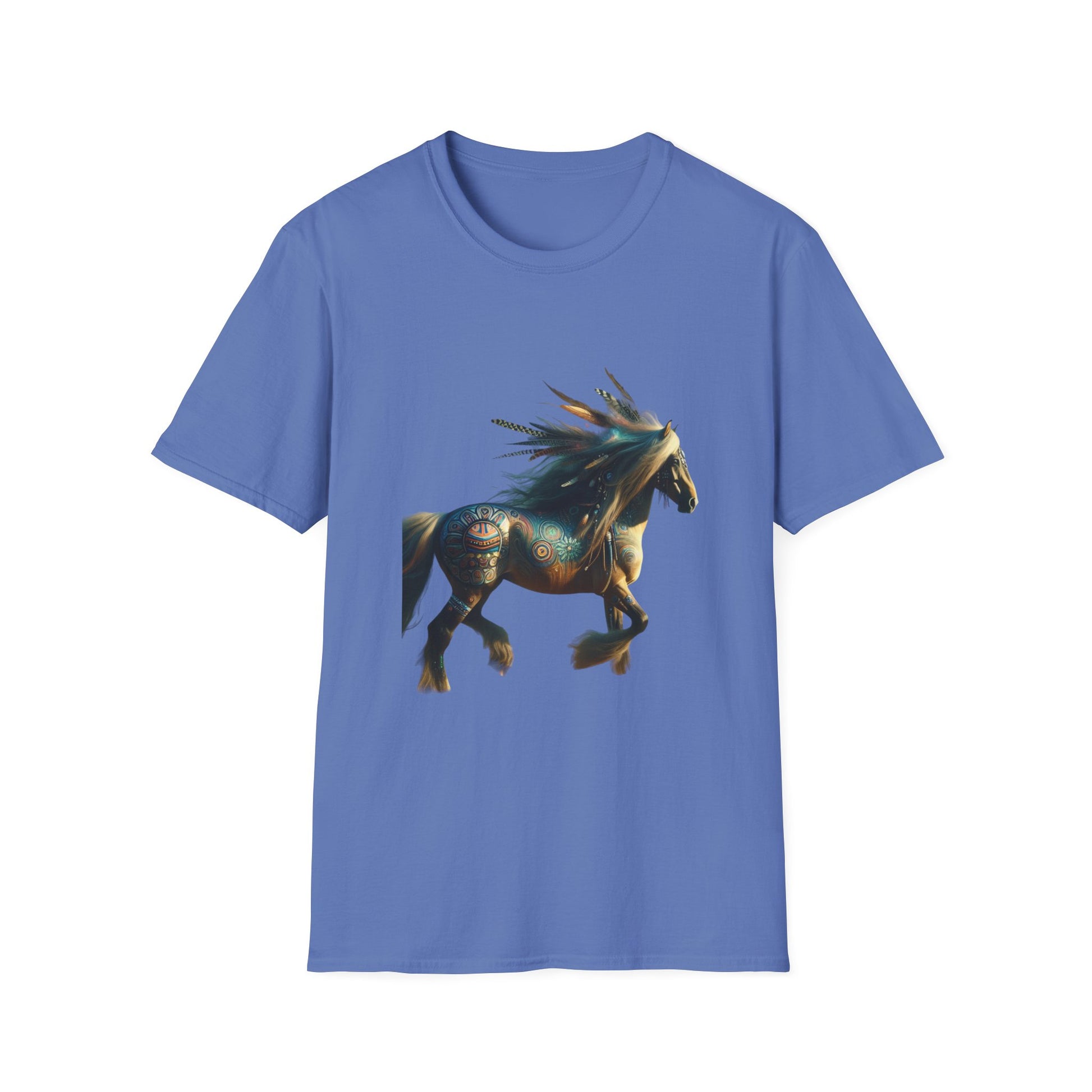 Horse-2A. - Native American Inspired / Unisex - Graphic Tee Shirt - Global Warming Warrior Wear, "S.P.C." A Social Purpose Corporation  