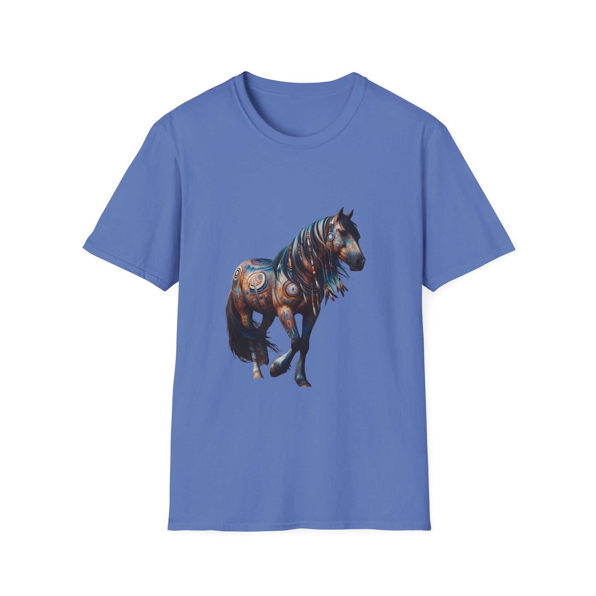 Horse-4A. Native American Inspired / Unisex Graphic Tee Shirt - Global Warming Warrior Wear, "S.P.C." A Social Purpose Corporation  