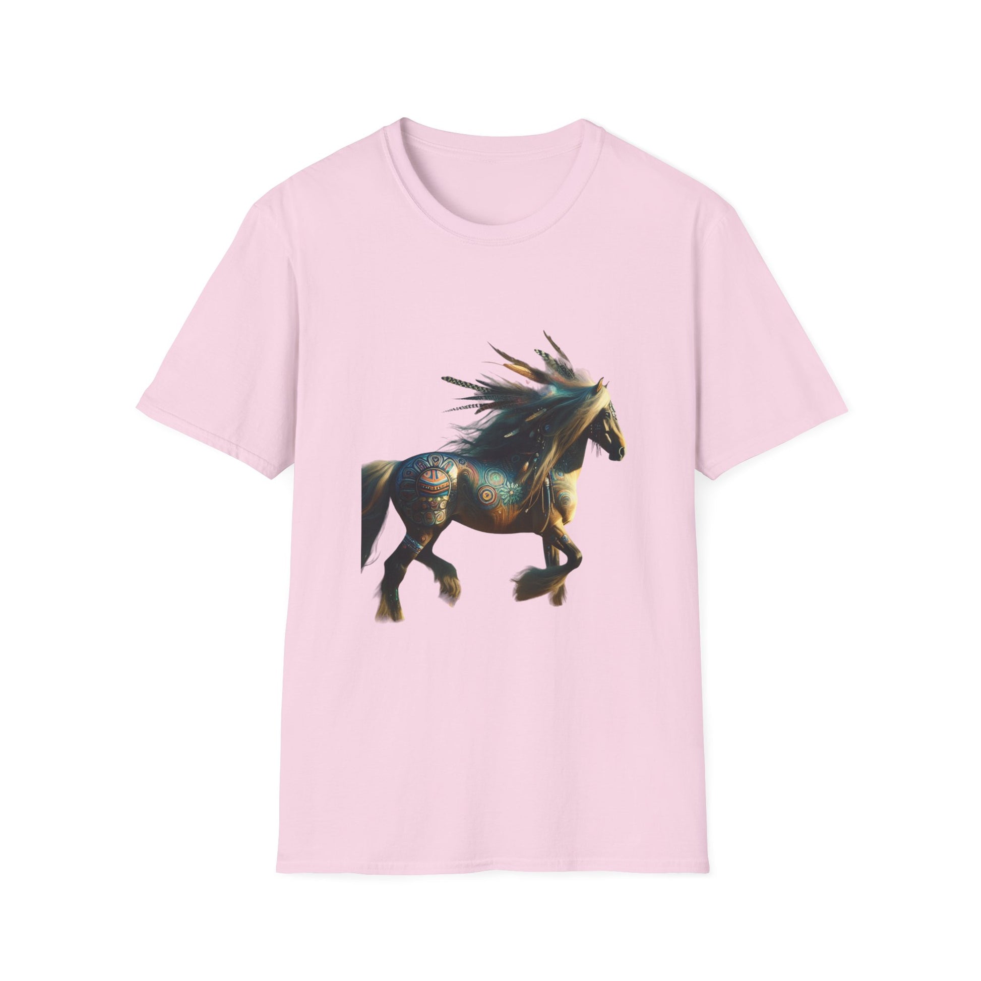 Horse-2A. - Native American Inspired / Unisex - Graphic Tee Shirt - Global Warming Warrior Wear, "S.P.C." A Social Purpose Corporation  