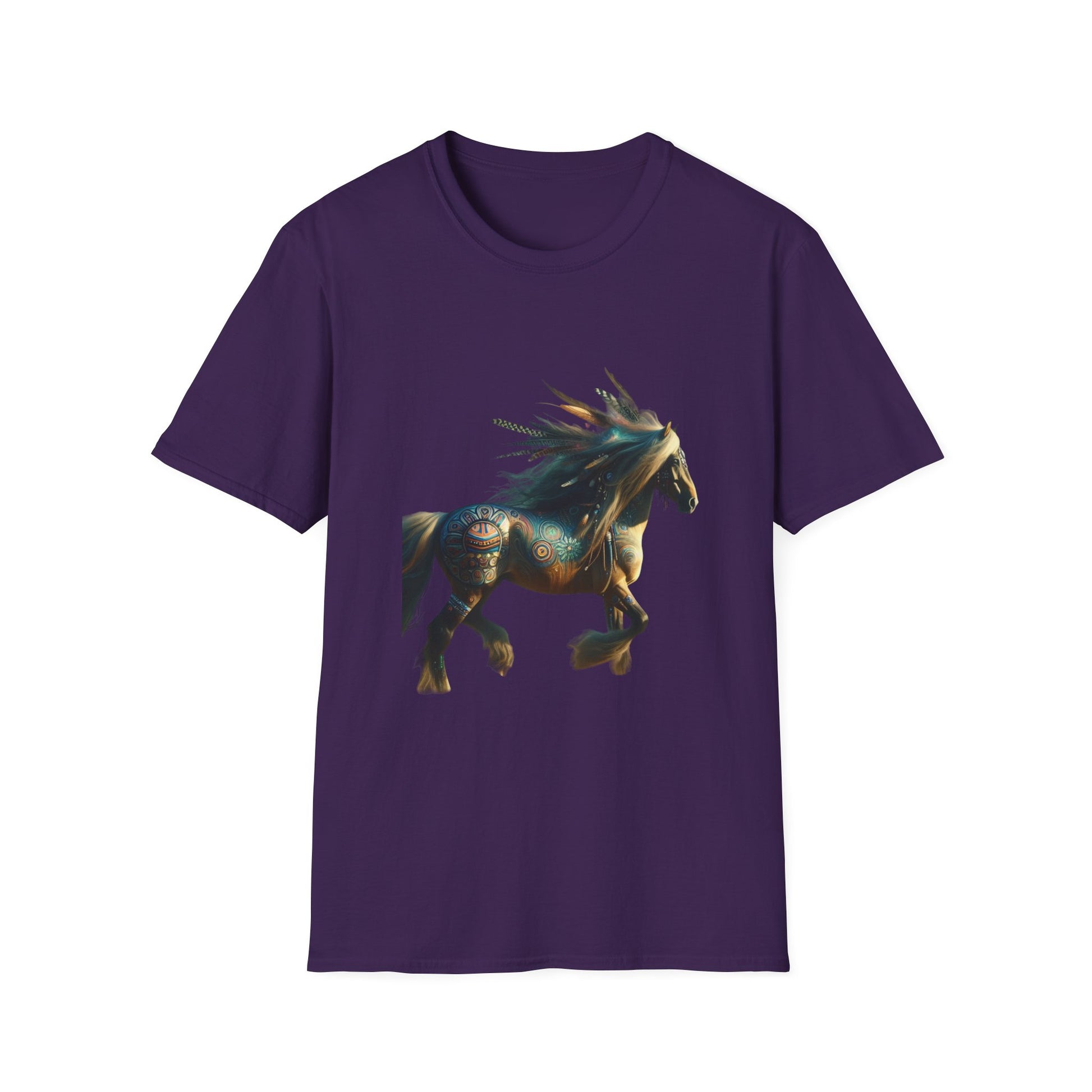 Horse-2A. - Native American Inspired / Unisex - Graphic Tee Shirt - Global Warming Warrior Wear, "S.P.C." A Social Purpose Corporation  