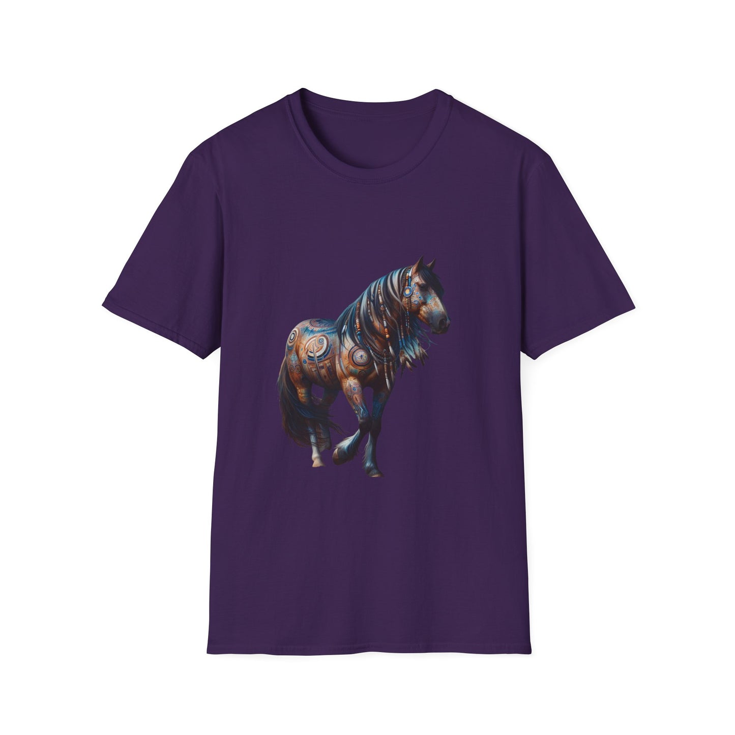 Horse-4A. Native American Inspired / Unisex Graphic Tee Shirt - Global Warming Warrior Wear, "S.P.C." A Social Purpose Corporation  