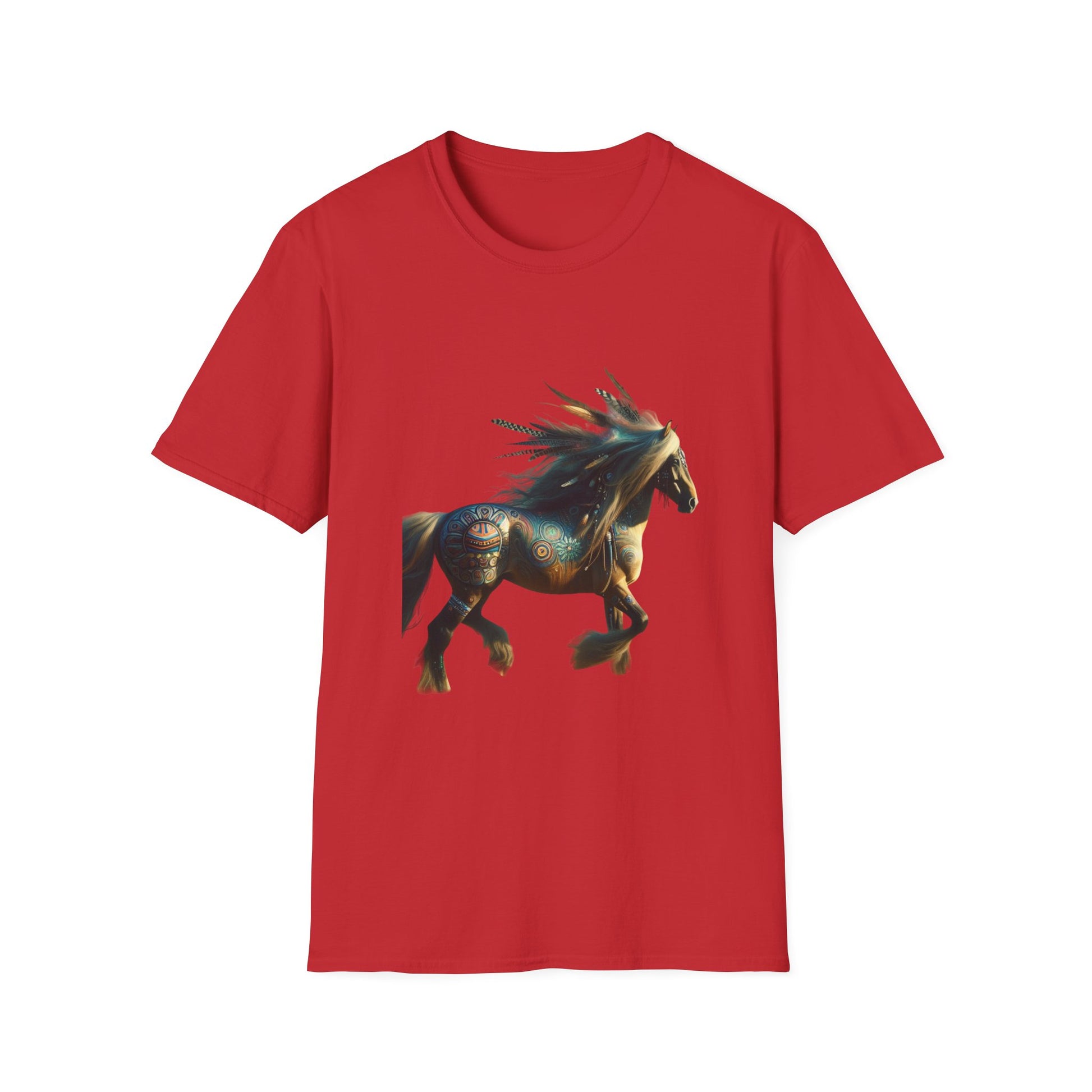 Horse-2A. - Native American Inspired / Unisex - Graphic Tee Shirt - Global Warming Warrior Wear, "S.P.C." A Social Purpose Corporation  