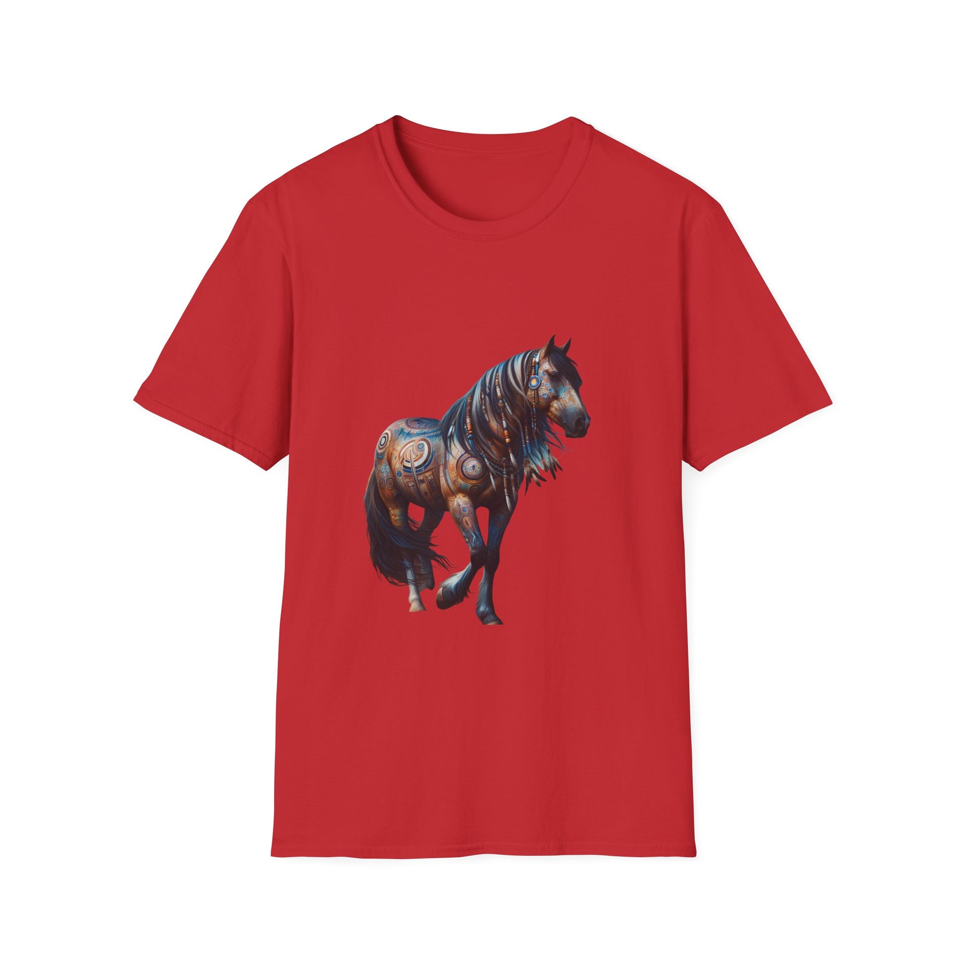 Horse-4A. Native American Inspired / Unisex Graphic Tee Shirt - Global Warming Warrior Wear, "S.P.C." A Social Purpose Corporation  