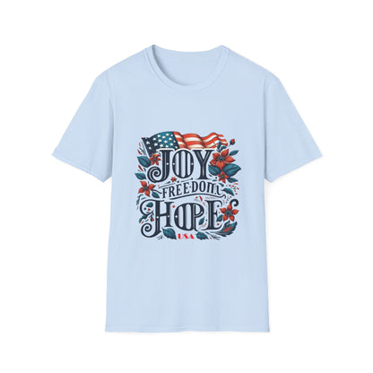 X - Vote - Joy - FREEDOM - Hope - USA-1. / Unisex Graphic Tee Shirt - Global Warming Warrior Wear, "S.P.C." A Social Purpose Corporation  