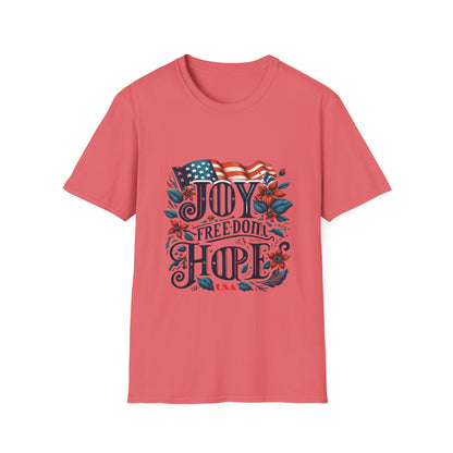 X - Vote - Joy - FREEDOM - Hope - USA-1. / Unisex Graphic Tee Shirt - Global Warming Warrior Wear, "S.P.C." A Social Purpose Corporation  