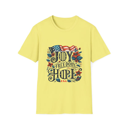 X - Vote - Joy - FREEDOM - Hope - USA-1. / Unisex Graphic Tee Shirt - Global Warming Warrior Wear, "S.P.C." A Social Purpose Corporation  