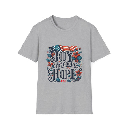 X - Vote - Joy - FREEDOM - Hope - USA-1. / Unisex Graphic Tee Shirt - Global Warming Warrior Wear, "S.P.C." A Social Purpose Corporation  