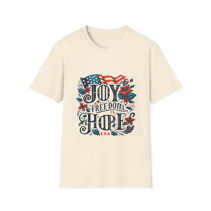 X - Vote - Joy - FREEDOM - Hope - USA-1. / Unisex Graphic Tee Shirt - Global Warming Warrior Wear, "S.P.C." A Social Purpose Corporation  