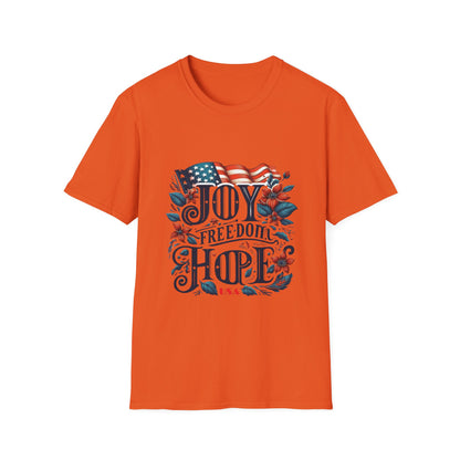 X - Vote - Joy - FREEDOM - Hope - USA-1. / Unisex Graphic Tee Shirt - Global Warming Warrior Wear, "S.P.C." A Social Purpose Corporation  