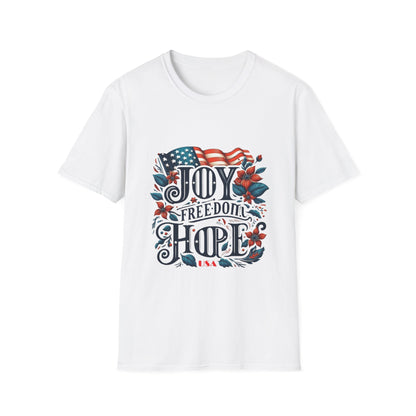 X - Vote - Joy - FREEDOM - Hope - USA-1. / Unisex Graphic Tee Shirt - Global Warming Warrior Wear, "S.P.C." A Social Purpose Corporation  