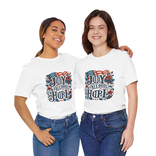 X - Vote - Joy - FREEDOM - Hope - USA-1. / Unisex Graphic Tee Shirt - Global Warming Warrior Wear, "S.P.C." A Social Purpose Corporation   ZEBRA UNDERGROUND