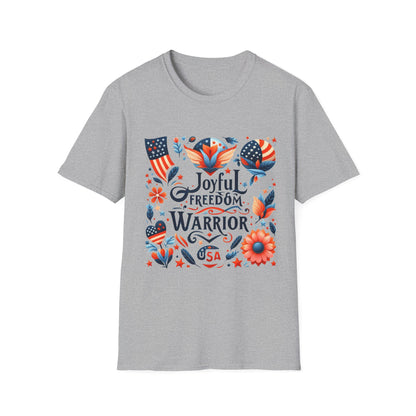 X - Vote - Joyful Freedom Warrior USA-1. / Unisex Graphic Tee Shirt - Global Warming Warrior Wear, "S.P.C." A Social Purpose Corporation  