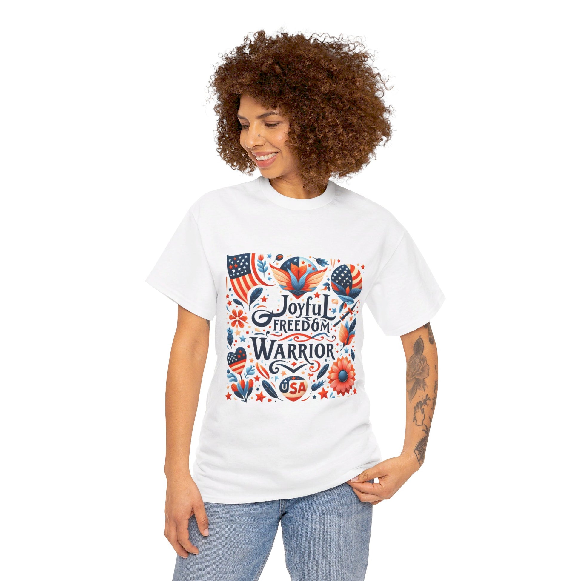 X - Vote - Joyful Freedom Warrior USA-1. / Unisex Graphic Tee Shirt - Global Warming Warrior Wear, "S.P.C." A Social Purpose Corporation  