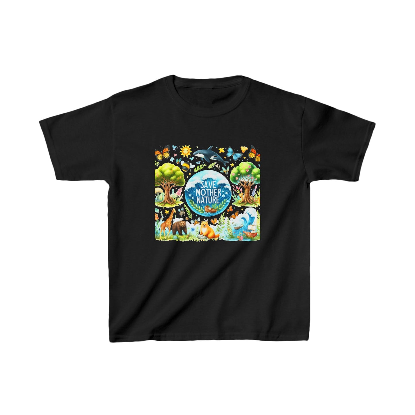 5-B. Save Mother Nature / Unisex Graphic Tee Shirt - Global Warming Warrior Wear, "S.P.C." A Social Purpose Corporation  