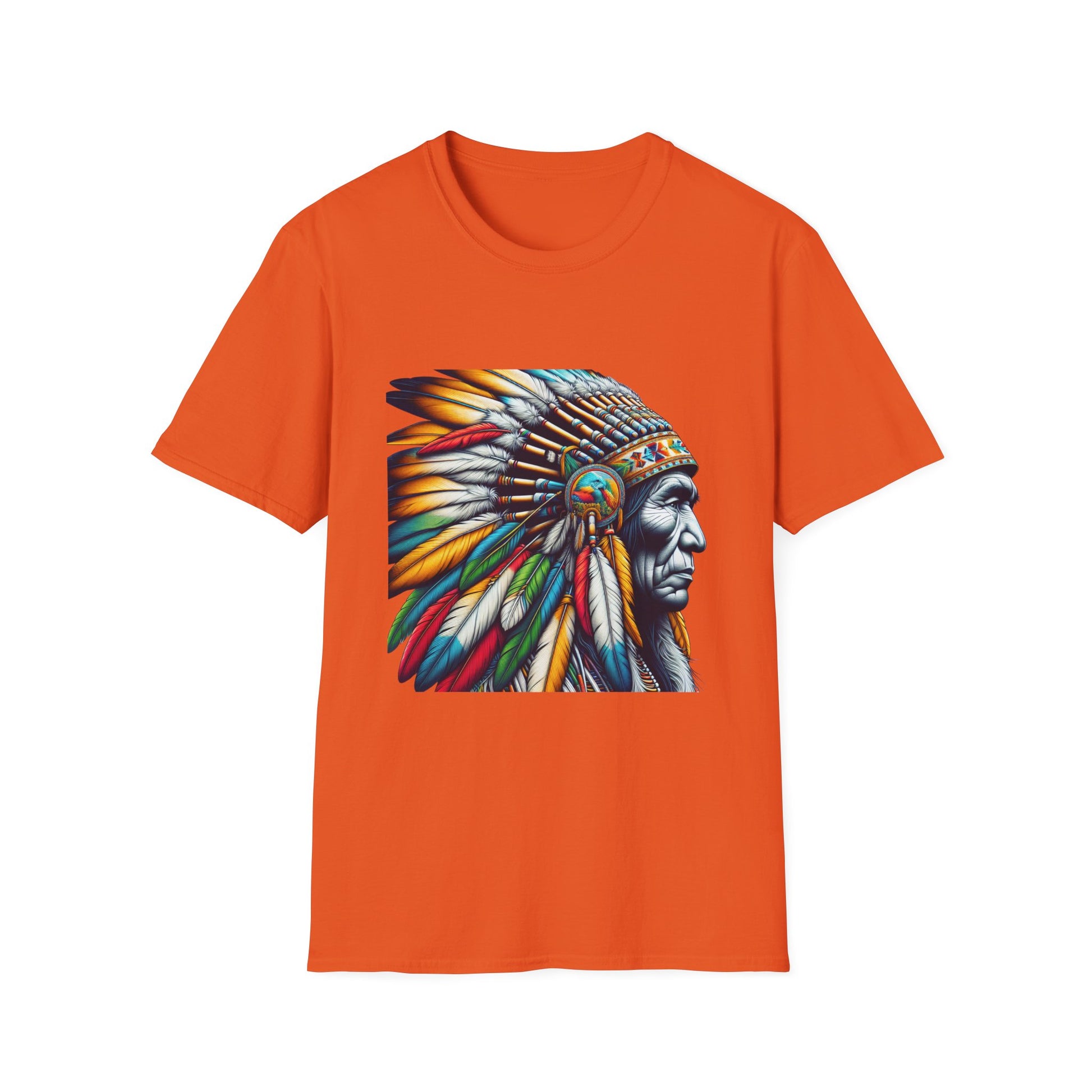 Native American Inspired Male-2. / Unisex Graphic Tee Shirt - Global Warming Warrior Wear, "S.P.C." A Social Purpose Corporation  